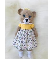 Amour Elbiseli Sevimli Ayıcık Amigurumi Organik Oyuncak