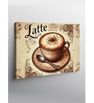 Kanvas Tablo Latte Kahve Posteri