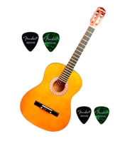 Yeni Başlayanlar İçin Başlangıç Seviyesi Klasik Gitar Öğrenci Gitarı 4/4 Tam Boy Naturel 4 Fender Medium Pena