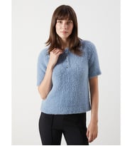 LCW Comfort Mavi Polo Yaka Kadın Triko Kazak