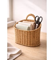 Hasır Rattan Üstten Asmalı Organizer Sepet Düzenleyici 22*30cm