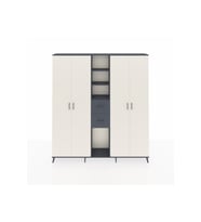 Arges Dolap 15 Raflı 2 Çekmeceli 4 Kapaklı 220x30x243 Antrasit-Aytaşı/Antrasit