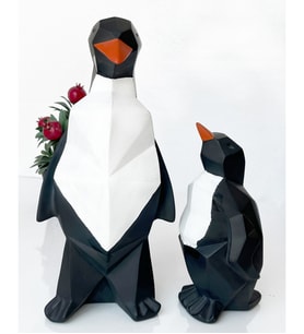 Dekoratif Biblo Penguen ve Yavrusu , Hediyelik Eşya Penguen ve Ailesi