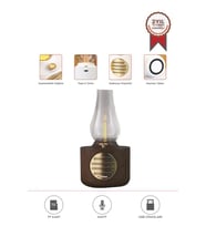 Torima D53 Ahşap Vintage Gaz Lambası Taşınabilir Bluetooth Speaker Ayarlanabilir Işıklı USB Şarjlı