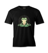 Meditating Frog Siyah Erkek Tshirt