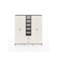 Arges Gardrop 17 Raflı 3 Çekmeceli 4 Kapaklı 220x30x243 Antrasit-Aytaşı