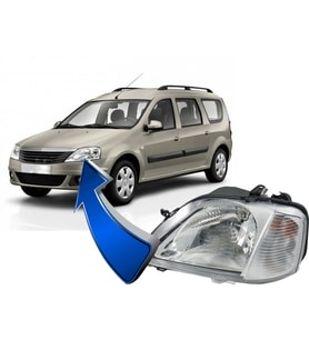 Dacia Logan Sol Ön Far 2008--2013
