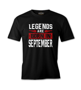 Legends Born in September Siyah Erkek Tshirt