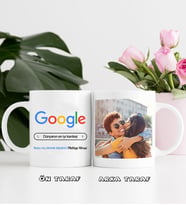 Kardeşe Hediye Kişiye Özel Google Tasarım Fotoğraflı Beyaz Kupa Bardak