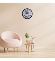 River World Duvar Saati 36 cm Floral Tea Cup Rengi Siyah