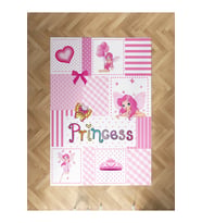 MEKTA HOME BEBEK VE ÇOCUK ODASI Princess Desenli Pembe Halı