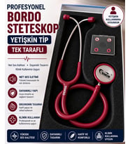 Yetişkin Stetoskop I Tek Taraflı Stetoskop Yetişkin uyumlu Bordo