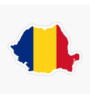 Flag Map of Romania Romanya Harita Sticker 19CM