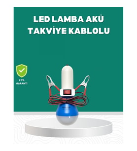 Mey İthalat® Aküden Çalışan 12V LED Ampul Taşınabilir Kullanım