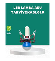 Mey İthalat® Aküden Çalışan 12V LED Ampul Taşınabilir Kullanım