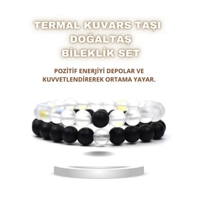 Kuvars Doğal Taş Bileklik Set ( Bedeni Zinde Tutar, Güç Ve Canlılık Verir ) 8 Mm
