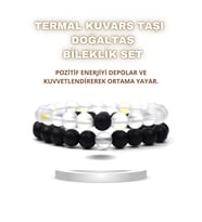 Kuvars Doğal Taş Bileklik Set ( Bedeni Zinde Tutar, Güç Ve Canlılık Verir ) 8 Mm