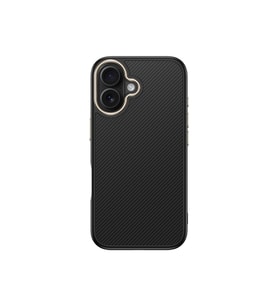 iPhone 16 Kılıf M-safe Şarj Özellikli Karbon Fiber Görünümlü Antina Kılıf (Siyah)