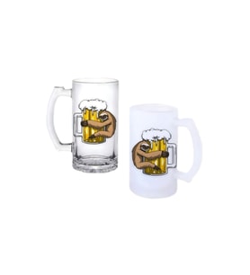Ghostbastır Design Tembel Hayvan Kulplu Bira Bardağı Buzlu veya Şeffaf Seçenekli 0227