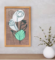 BK Home Minimal Çiçekler Dekoratif Retro Ahşap Tablo-2
