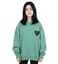 Kız Çocuk 3 İplik Şardonlu-Arkası Baskılı Sweatshirt 12-16 Yaş 12396 MODANINO (Su Yeşili)