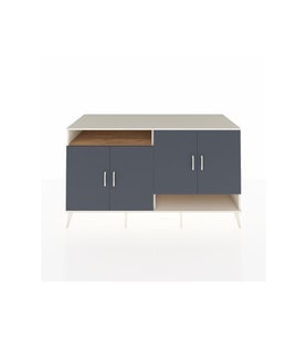 Kronos Konsol 6 Raflı 4 Kapaklı 176x59x99 Aytaşı-Antrasit/Çam