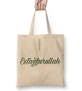 Estağfurullah Bez Çanta Uzun Saplı