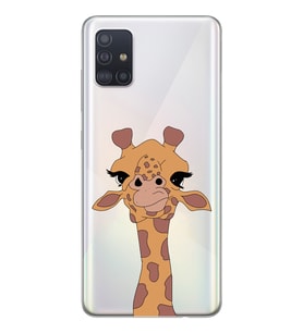 Samsung Galaxy A51 Uyumlu Zürafa Tasarımlı Şeffaf Telefon Kılıfı