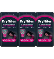 Drynites Emici Gece Külodu/Külot Bez Kız 8-13 Yaş 30-48KG Large 27 Adet 3PK*9 Alt Islatmalara Karşı