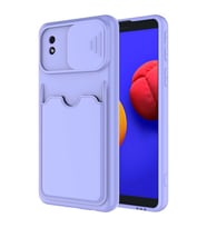 Galaxy A01 Core Kılıf Zore Kartix Kartlık Bölmeli Kılıf (Lila)