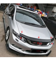 Honda Civic FB7 2012-2015 Ön Kaput Koruyucu Rüzgarlığı Piano Black 3.2 mm Kalın Plastik