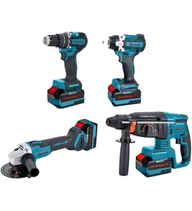 Power Catpower 1580 Kömürsüz 20V 3x4.0Ah Akülü 4'lü Set - Kırıcı Delici - Avuç Taşlama - Darbeli Vidalama