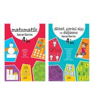 5 yaş Matematik Becerilerim+Dikkat,Algı Görsel ve Düşünme Becerilerim (Beyaz)