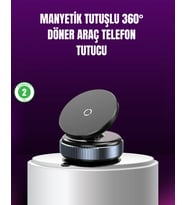 Araç İçi Manyetik Telefon Tutucu 360° Döner Vakumlu Stand