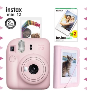 Instax mini 12 Pembe Fotoğraf Makinesi-20'li Film ve Mini Albüm Seti