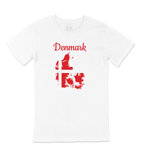 Danimarka Haritalı ve Bayraklı Tişört