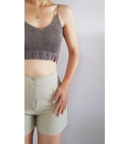 Croptop Doğal Örgü Denge Serisi-kahve (Kahverengi)