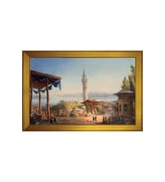 Manzara Temalı Kanvas Tablo 50 x 70 cm Gold Çerçeve