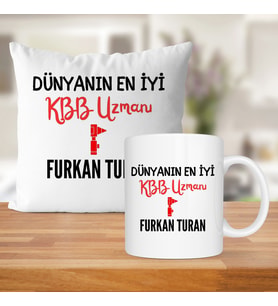 Dünyanın En İyi KBB Uzmanı Baskılı Kişiye Özel Kupa Bardak Ve Saten Yastık