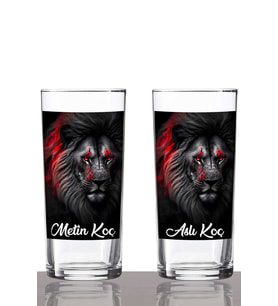 Kişiye Özel 2'li Aslan Rakı Bardağı