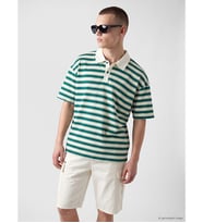 LC WAIKIKI Sarı Polo Yaka Çizgili Penye Erkek Tişört