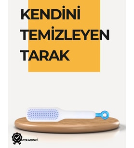 Kendi Kendini Temizleyen Saç Tarağı – Anti-Statik, Silikon Uçlu, ABS Malzeme, 22x4 cm
