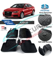 Audi A3 Havuzlu 3D Paspas Niken Siyah 2013 Sonrası
