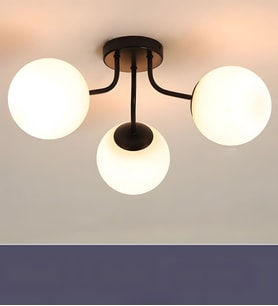 3 Camlı Modern Mutfak Yatak Odası Salon Avize (Siyah)