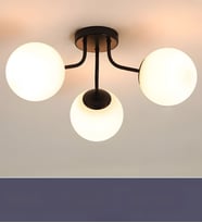3 Camlı Modern Mutfak Yatak Odası Salon Avize (Siyah)