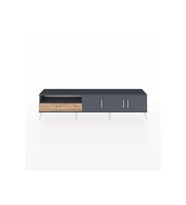 Arges TV Ünitesi 3 Raflı Tek Çekmeceli 3 Kapaklı 220x30x51 Antrasit-Antrasit/Çam