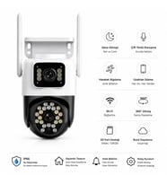 Su Geçirmez Dış Mekan Kamerası Çift Lensli Akıllı WiFi Güvenlik Kamerası 360° PTZ Dönüşlü Gece Görüşlü IP66
