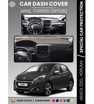 PEUGEOT 208 (2012-2019) Torpido Örtüsü Ön Göğüs Koruma Torpido Koruma Birebir Uyum Kaymaz Özel Kesim