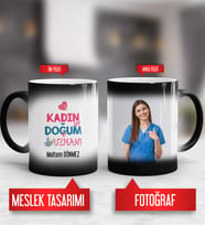 Kadın Doğum Uzmanı Kupa Bardak Sihirli Fotoğraflı
