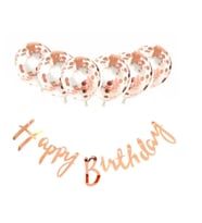 Metalize Happy Birthday Rose Gold Banner